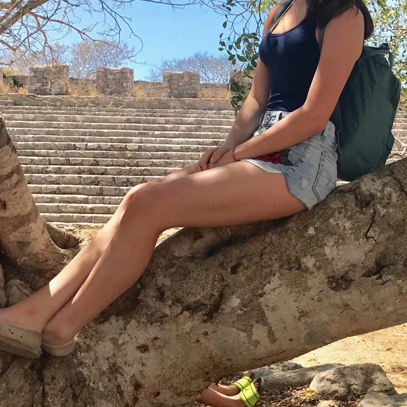 American Eagle Red Rose Embroidered Jean Shorts - Picture 4 of 6